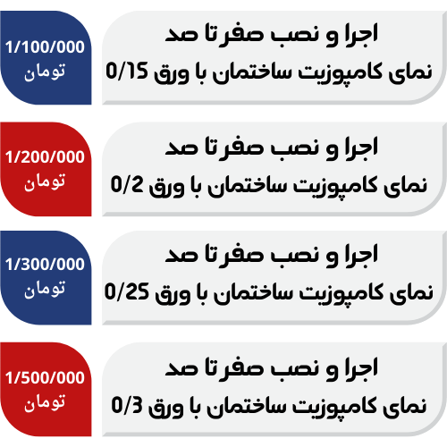 لیست قیمت نمای کامپوزیت